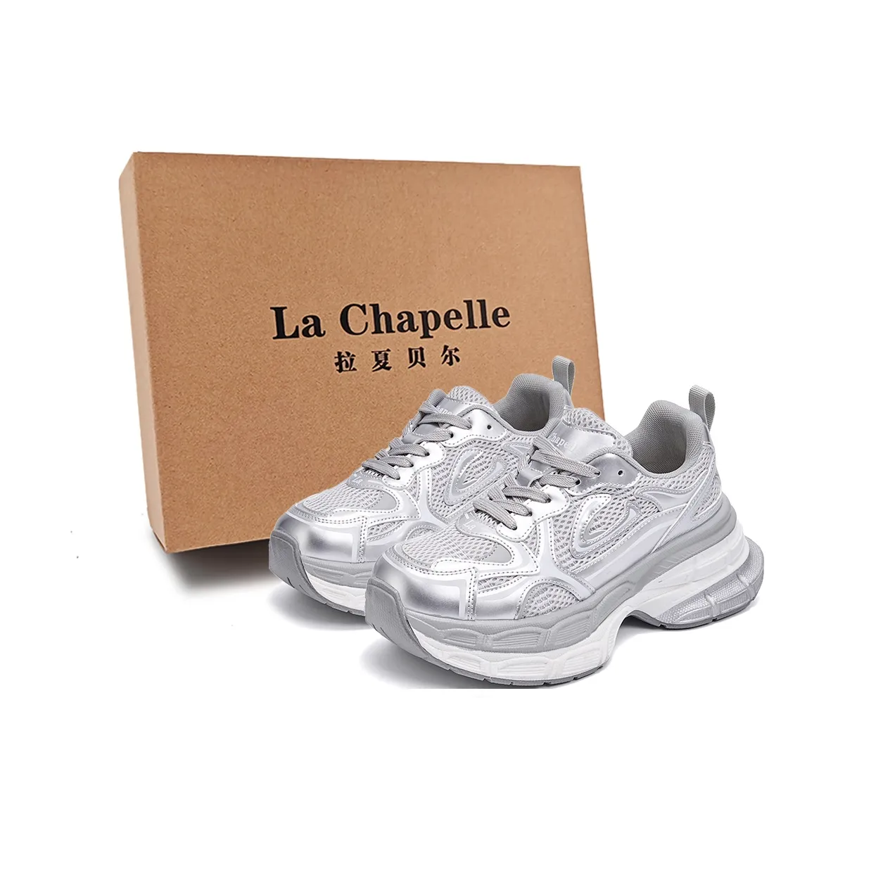 La Chapelle массивные кроссовки Low Top серого цвета женские