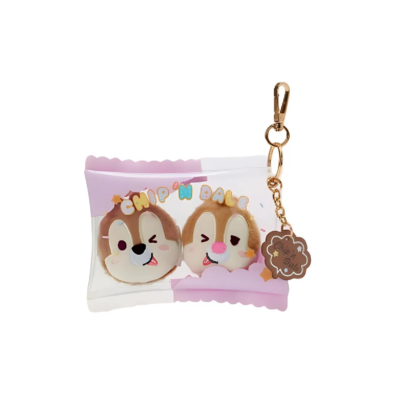 Disney x DISNEYLAND Chip 'N Dale Cotton Candy Collection Прозрачный Конфетный цвет Сумка Кольцо для ключей Кукла Плюшевая Подвеска 11 см Высота