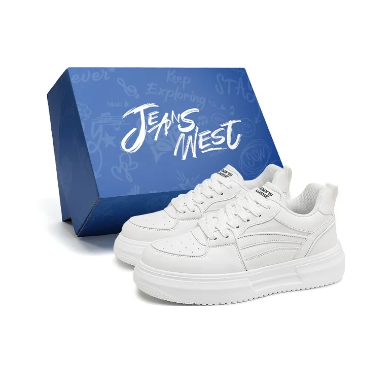 JEANSWEST Cushioning Wear-Resistant Low-Top Round Tip Lace-Up Platform Niche Individual Trendy Skateboard Shoes Men's