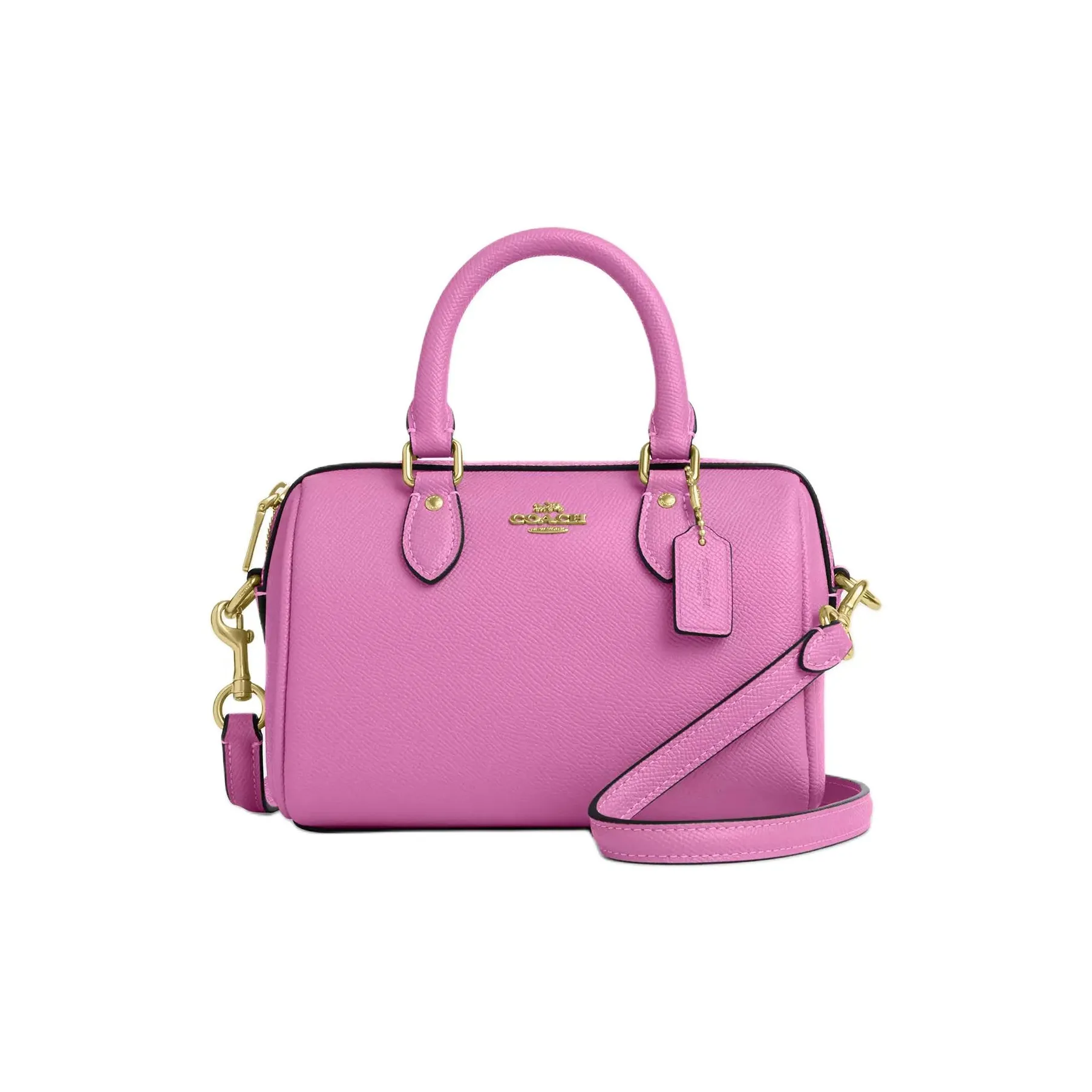 COACH Rowan Кожа Сумка через плечо Сумка Мини Женская Фуксия