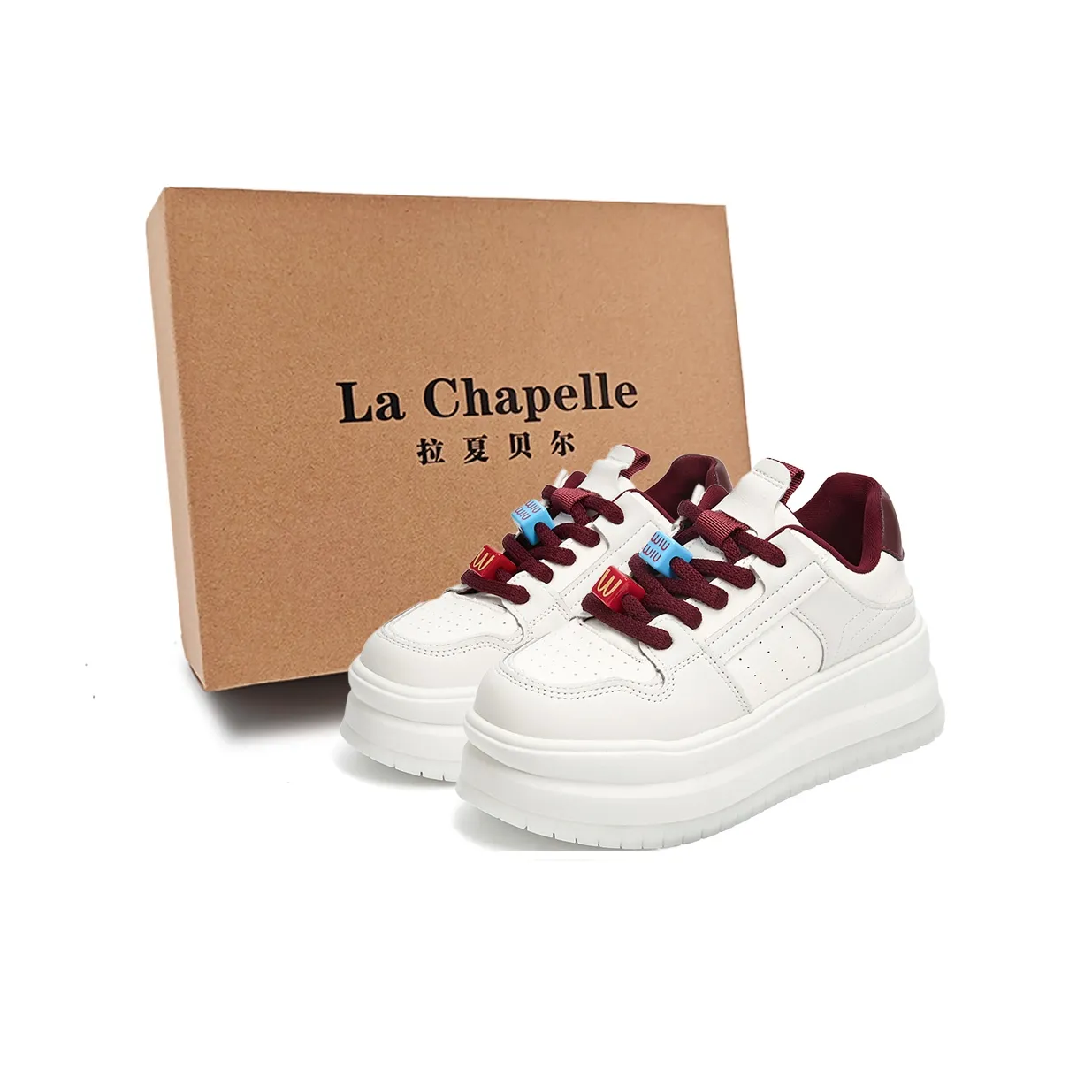 La Chapelle Конфетный цвет Блок Каблук-платформа визуально увеличивает рост на 6 см SHIRO Обувь