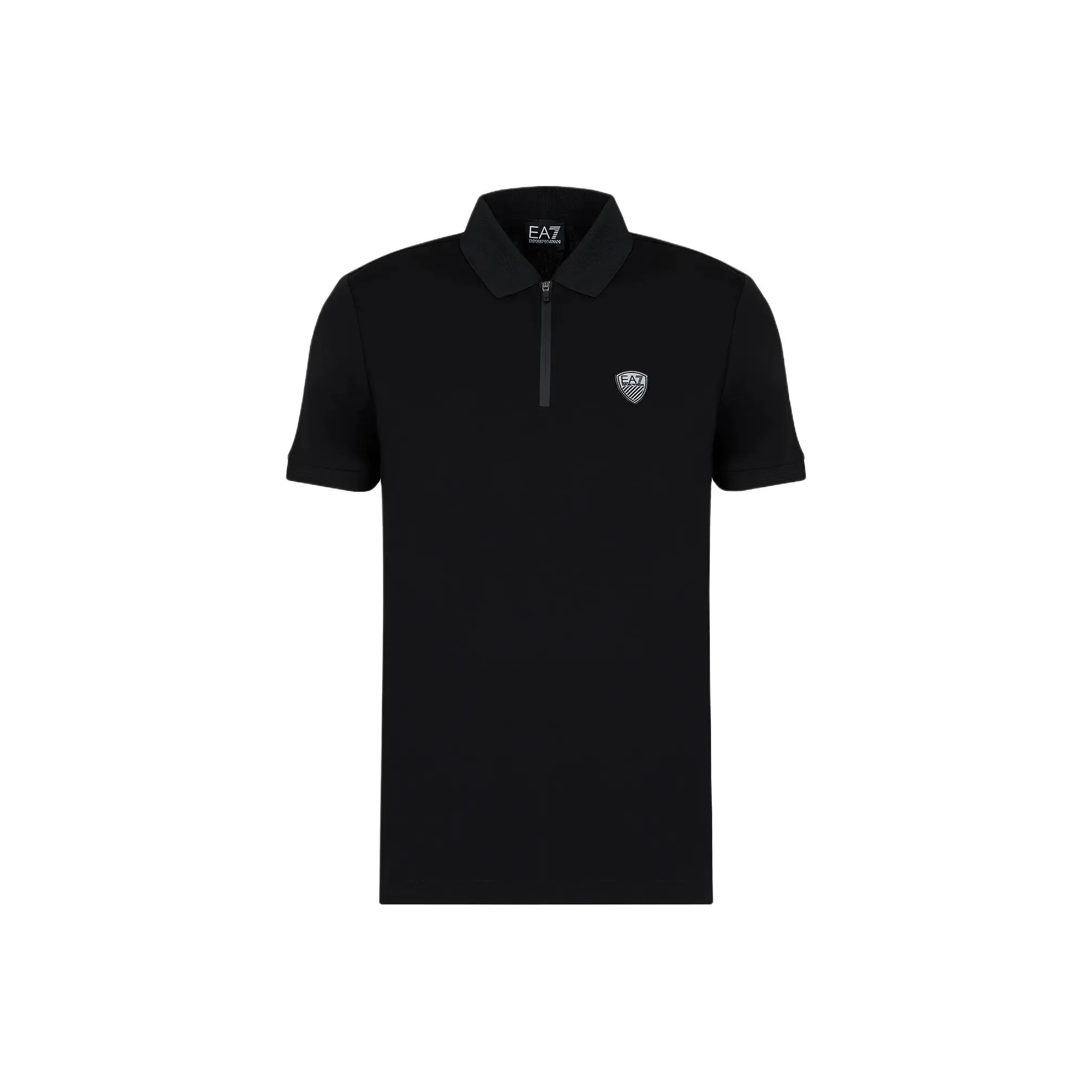 Ea7 EMPORIO ARMANI Logo patch Half zip Polo Shirt