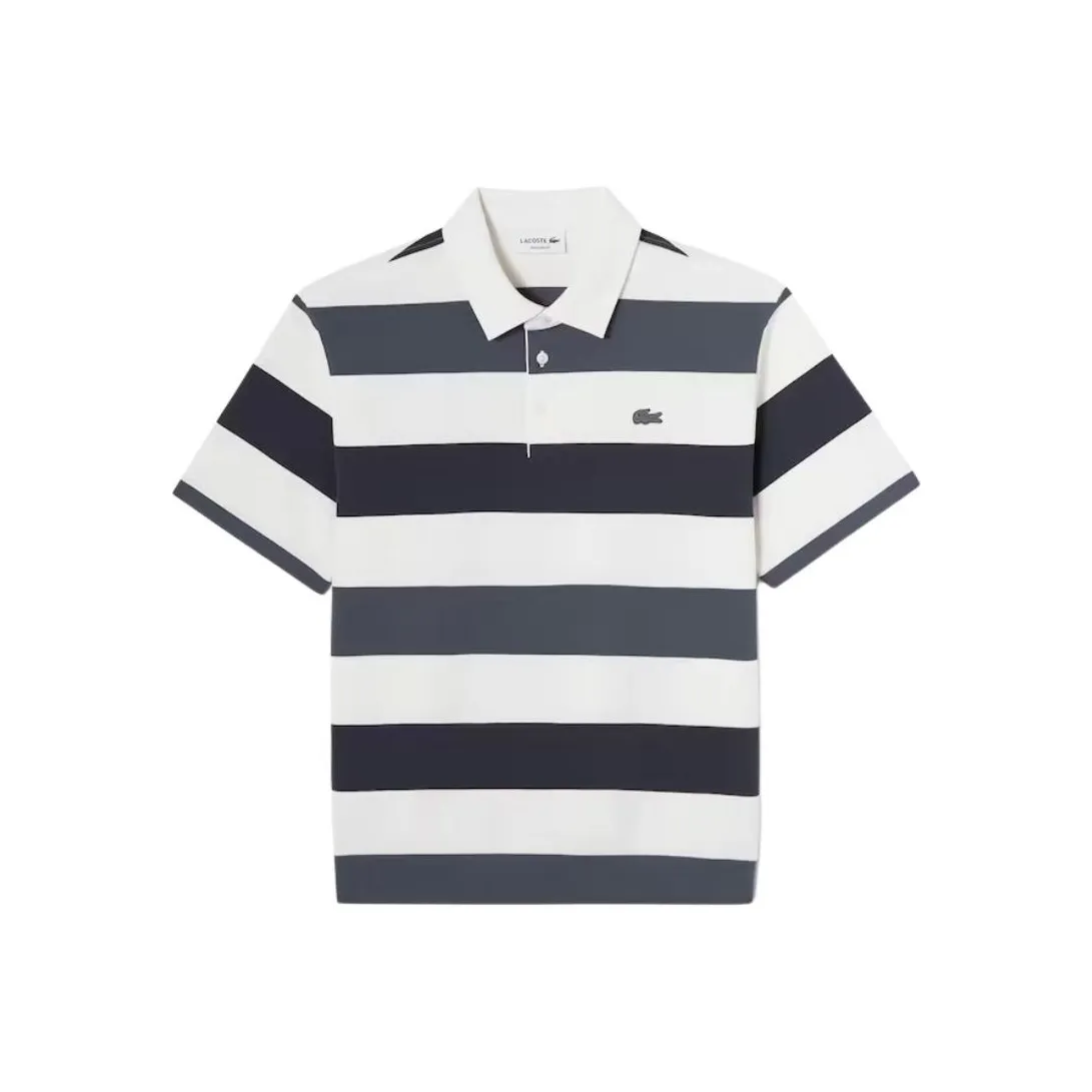 Мужская поло серого цвета с коллаборацией LACOSTE