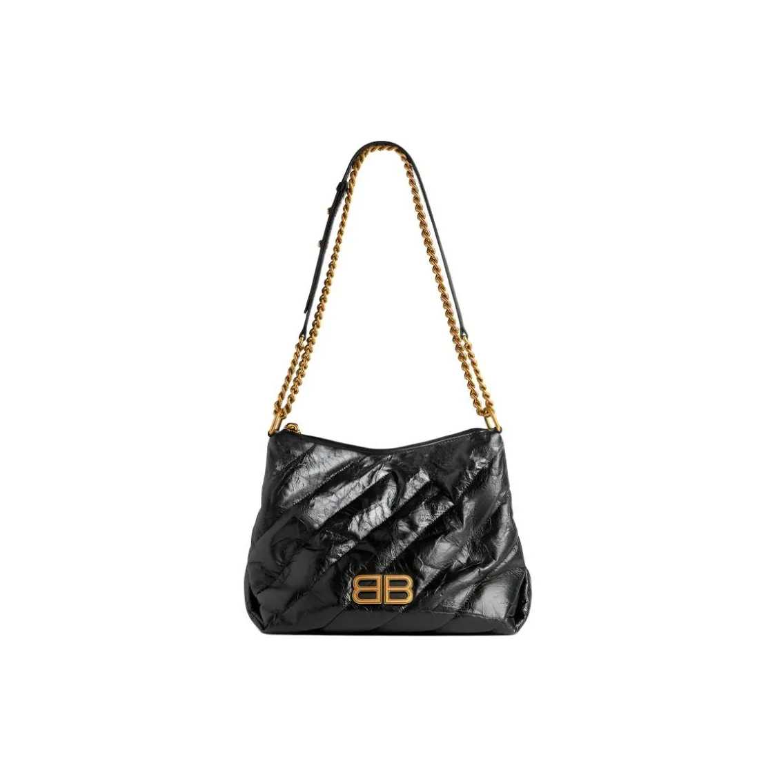 Balenciaga Crush Calfskin Small Crossbody Bag Women's Black