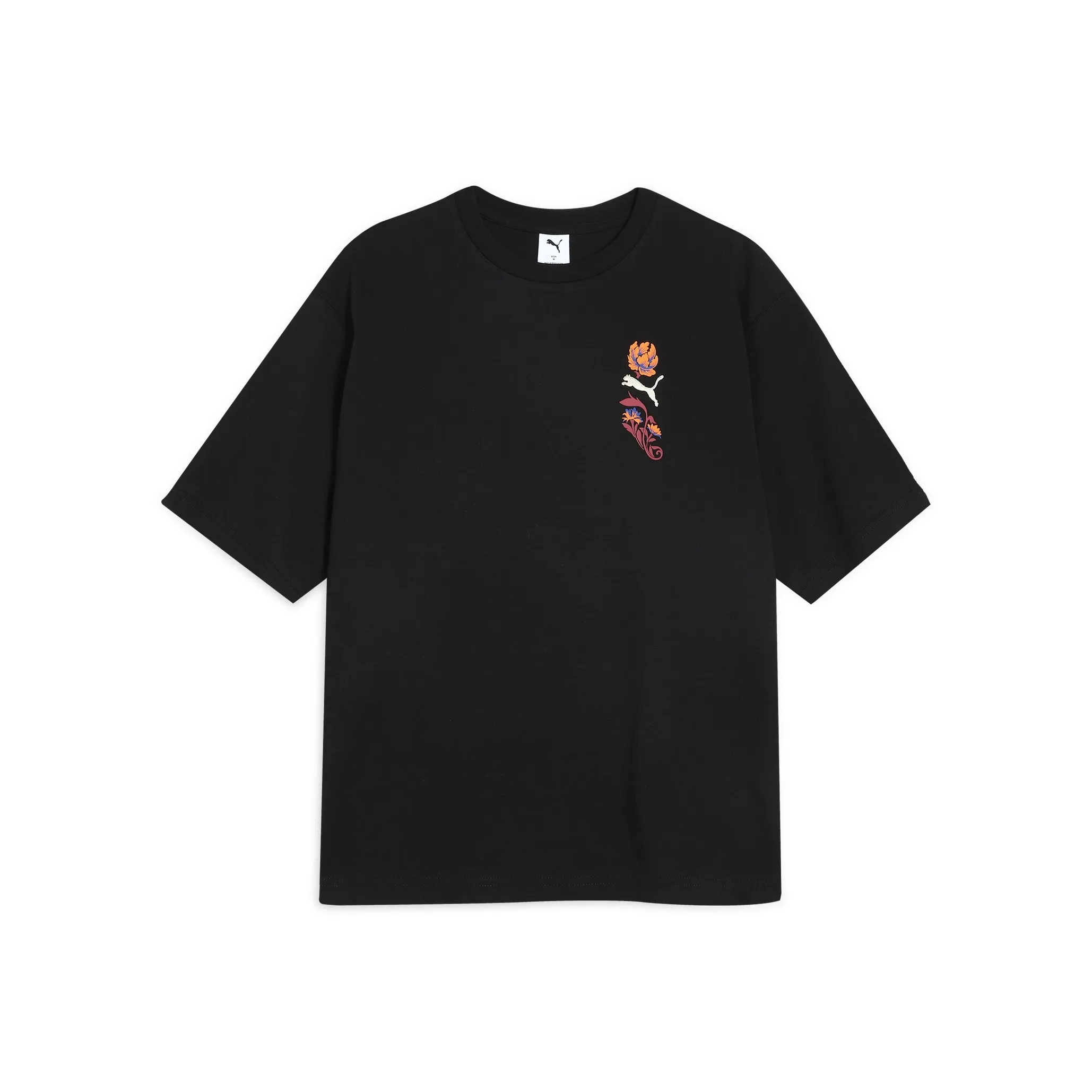 PUMA FloralGraphic Boxy T Рубашка Мужская Черная 01
