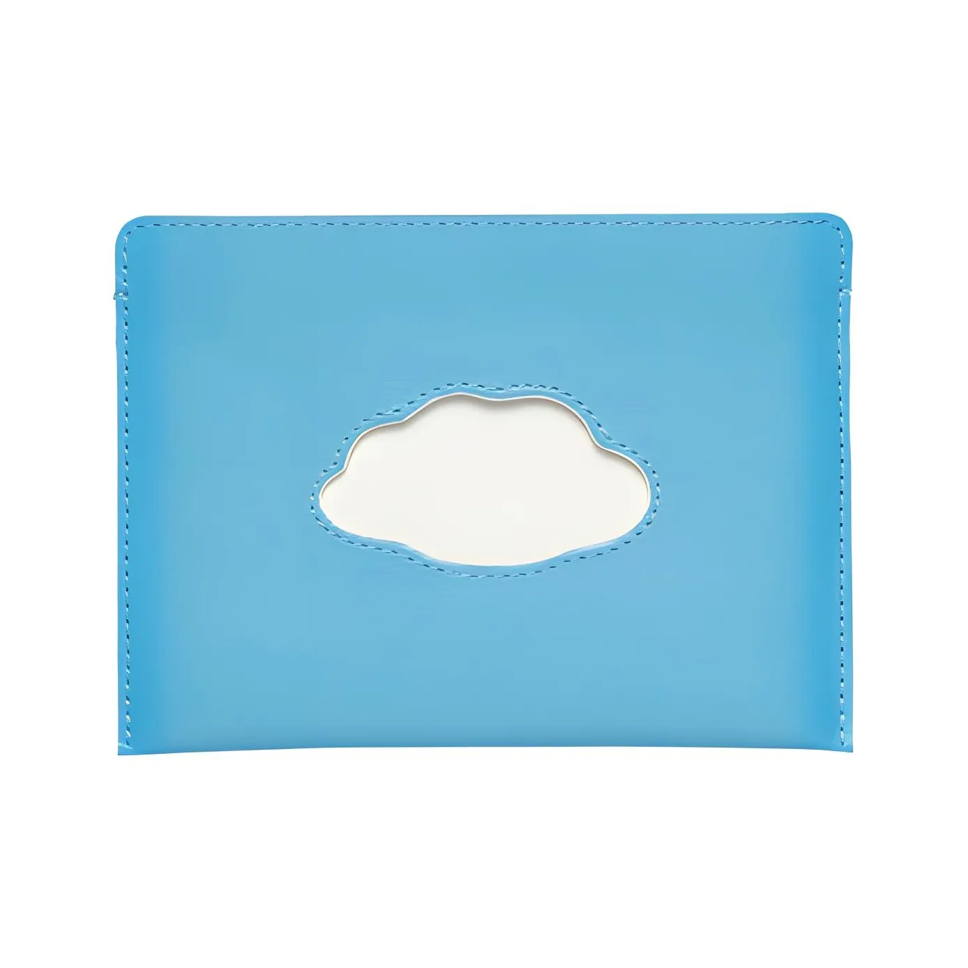 Delvau Magritte Calfskin Combination Card Holder Card Holder Women's Sky Blue/Ivory White
