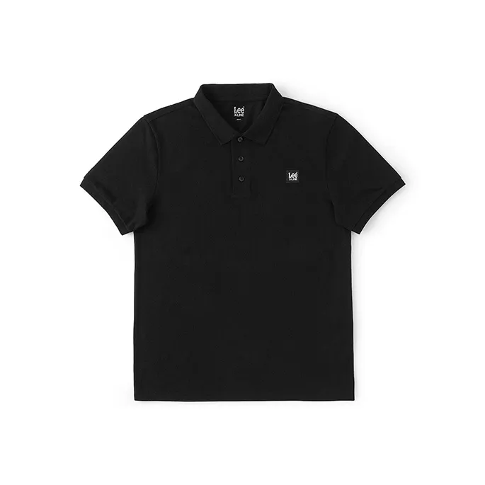 Мужская поло в черном цвете с совместным брендом Lee