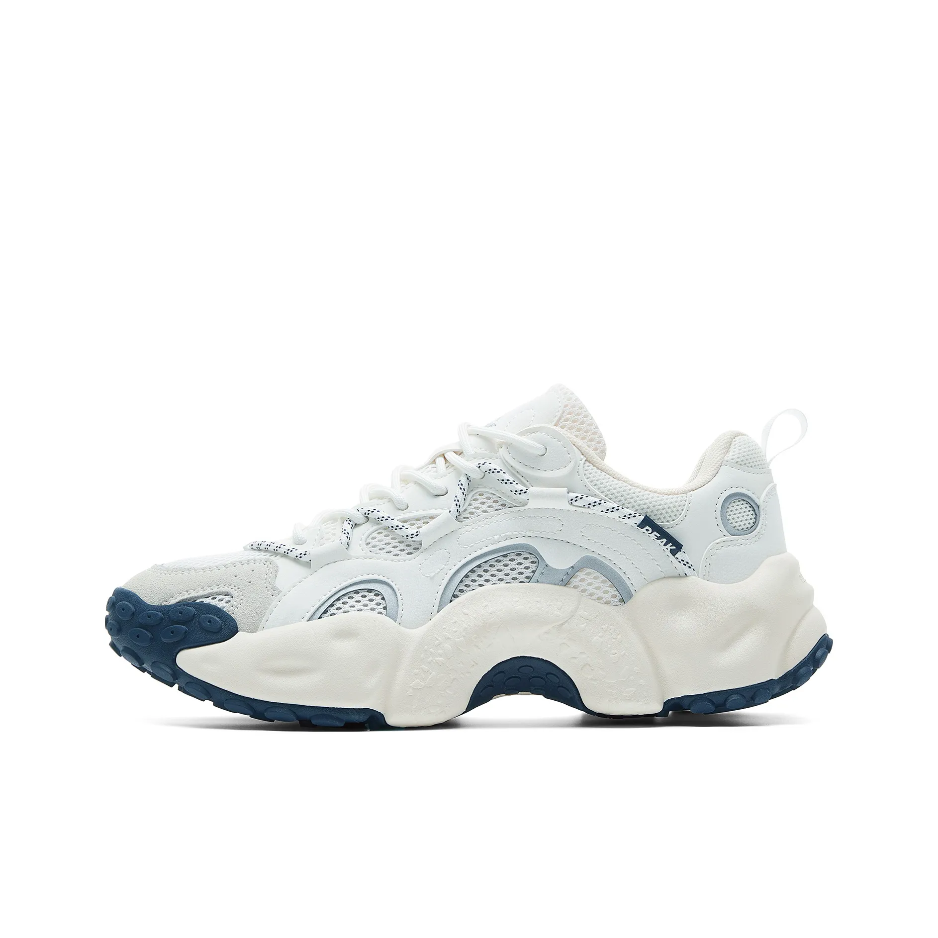 PEAK Taichi Bagel Обувь Устойчивая к истиранию Легкий Отскок Низкий Топ Повседневный Мужской Айвори Темно-синий