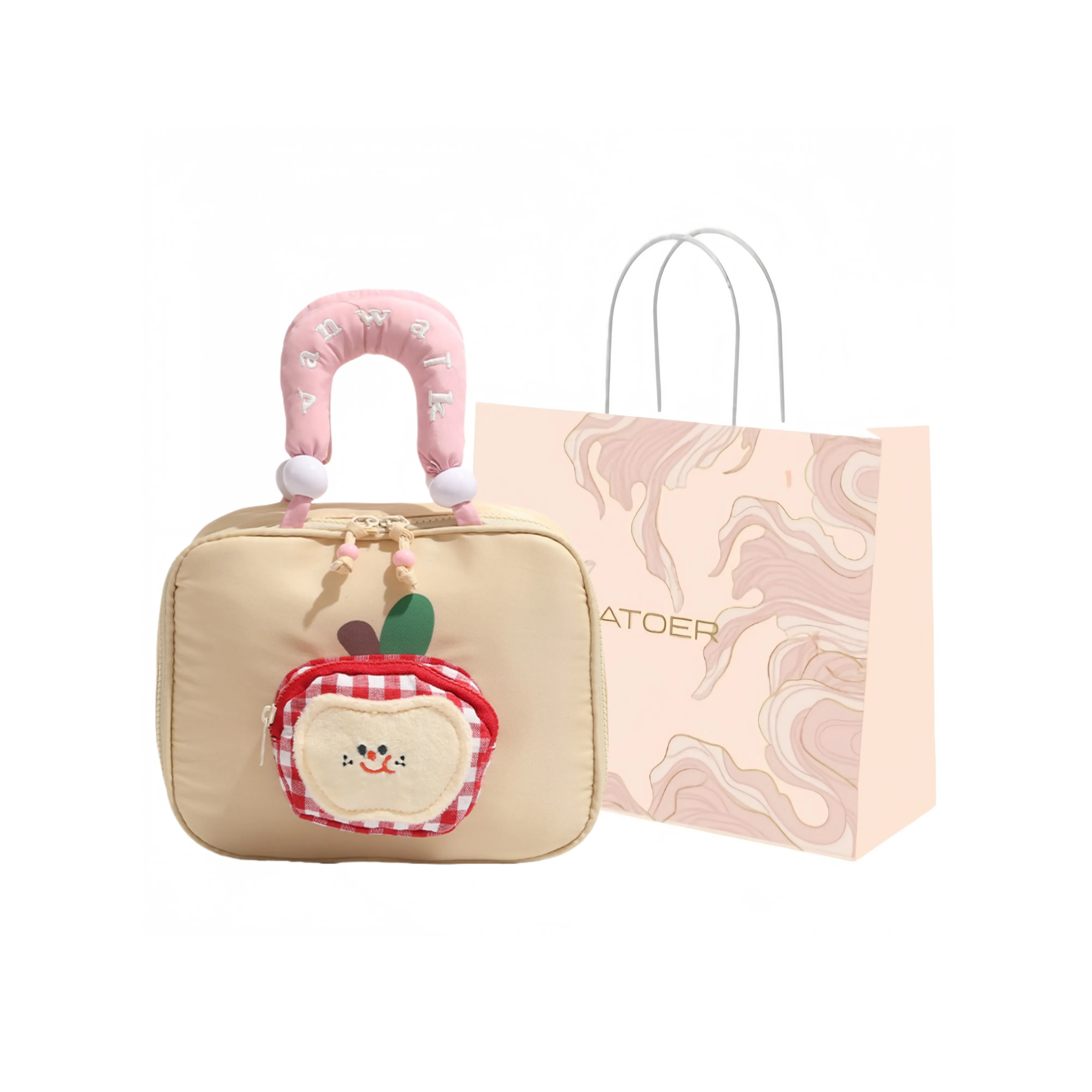 GATOER Nylon Handbag Trumpets Women's Ecru