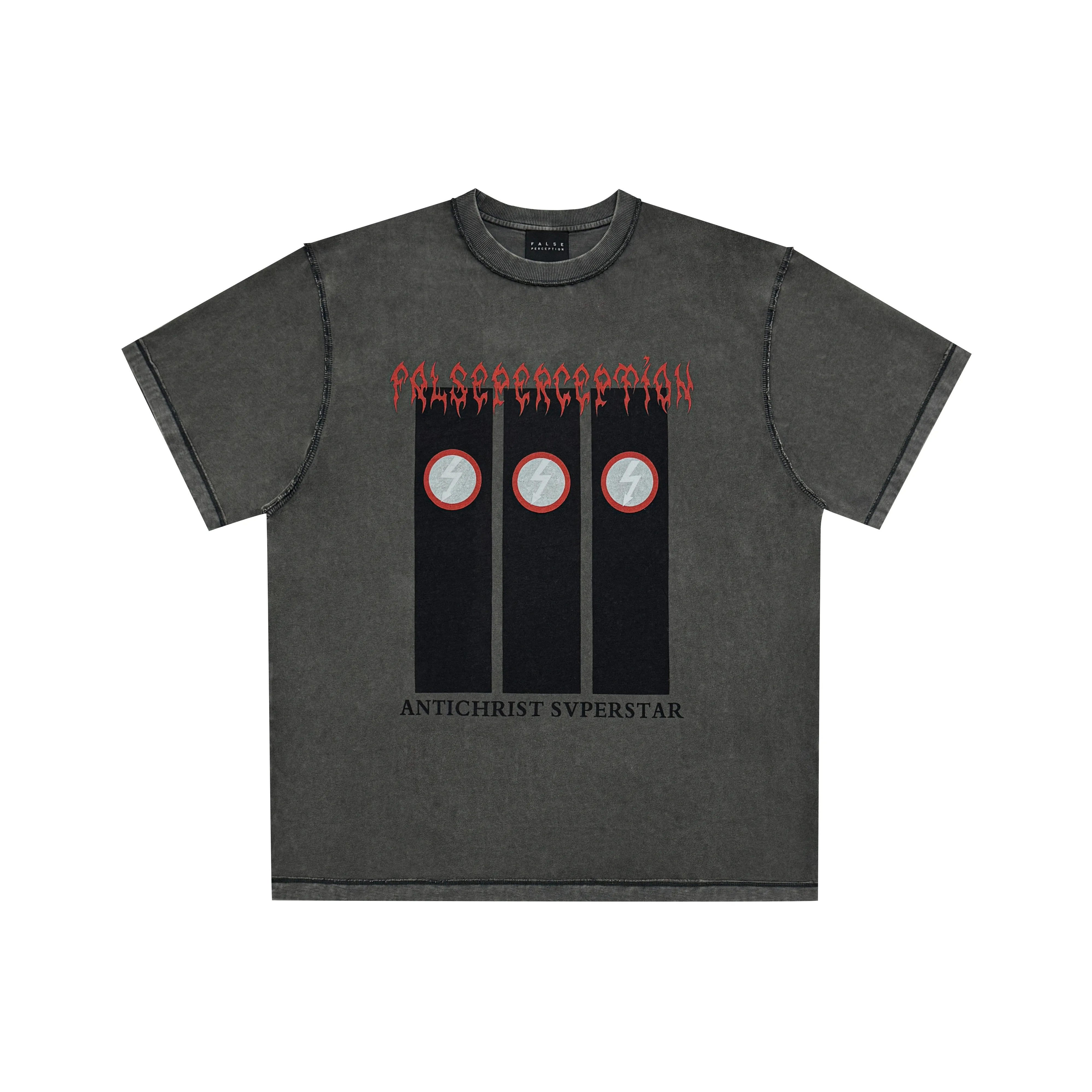 False Perception T Shirt Unisex Washed Gray