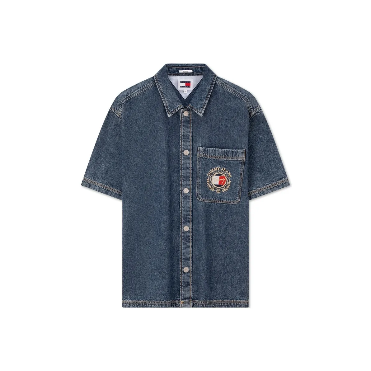 Tommy Hilfiger Рубашка Мужская Джинсово-синяя