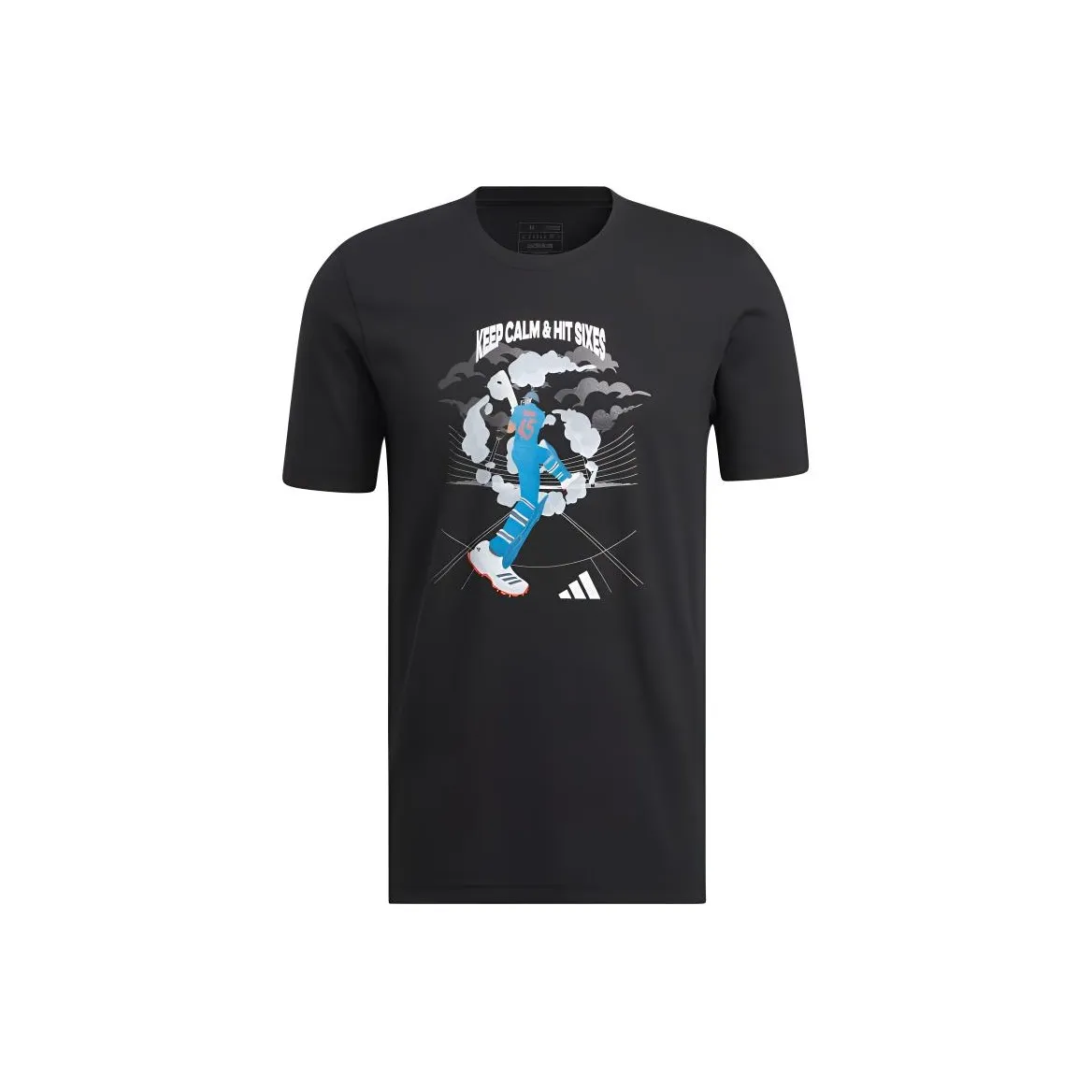 Adidas India Cricket Keep Calm And Hit Sixes Graphic Tee
