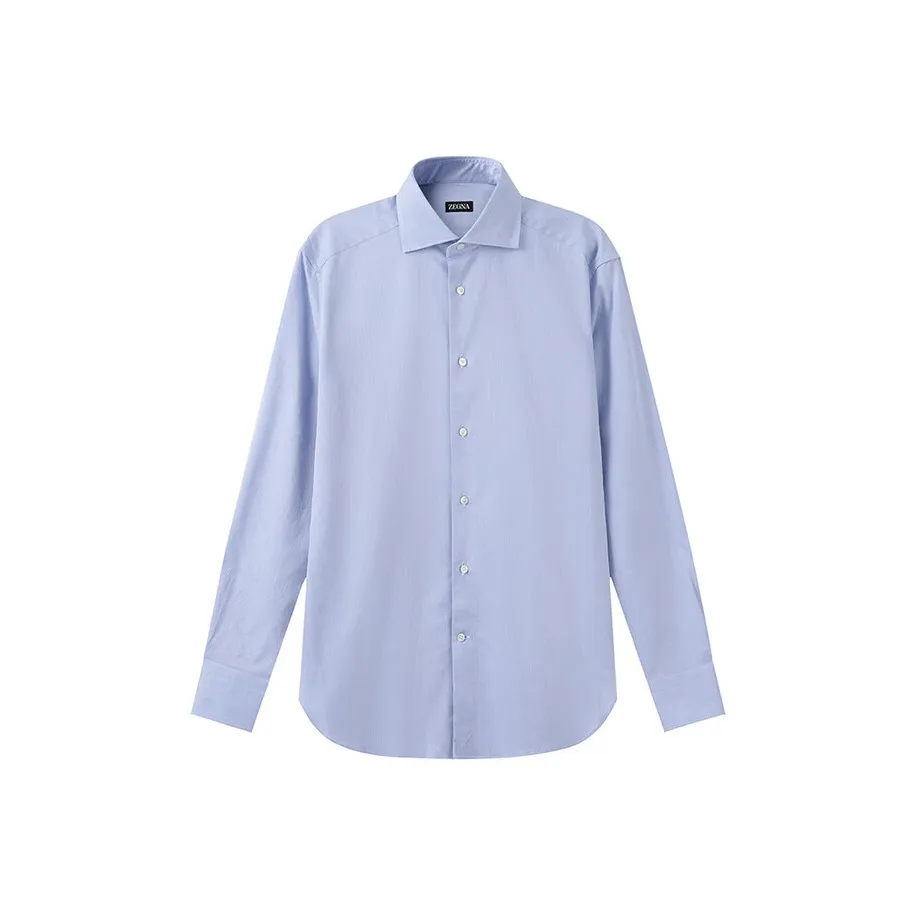 Zegna SS24 Рубашка Мужская Небесно-Синий