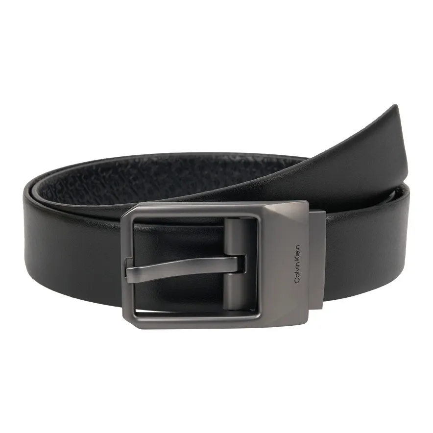 CALVIN KLEIN Смешанные материалы Кожаные ремни Мужской Космос Черный 3,5 см