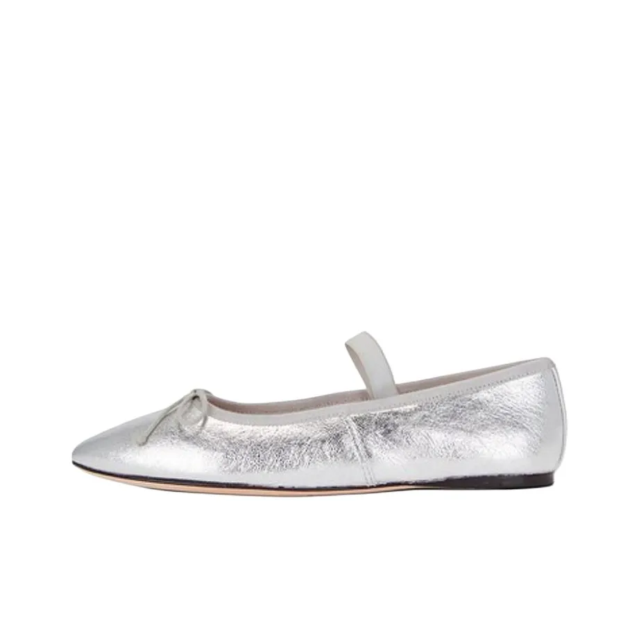 Loeffler Randall Leonie Туфли Mary Jane с плоской подошвой Женские Серебряные