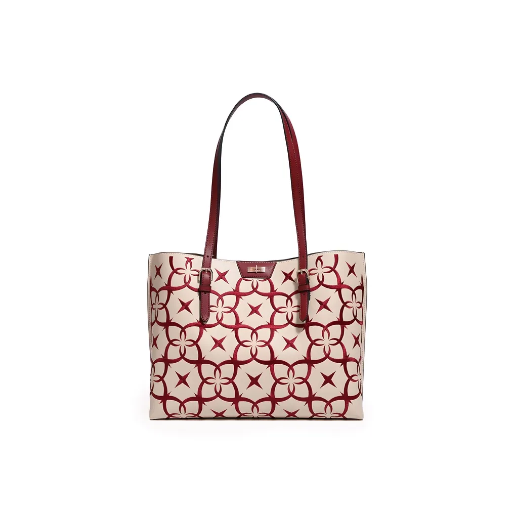 Forever Lucky Коровья кожа Тоут Сумка на одно плечо Женская Анкора Красный Яркий Лунный Серый