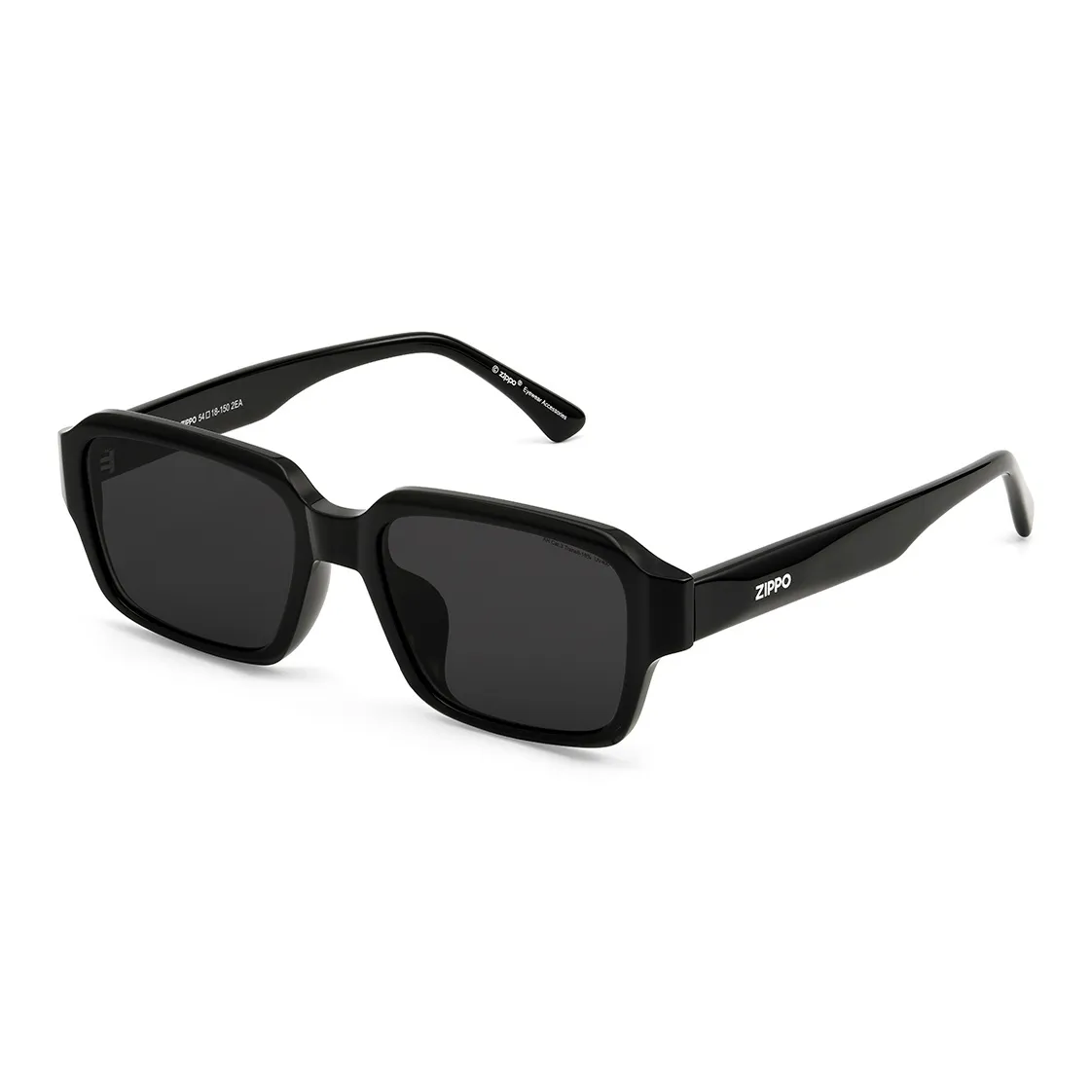 ZIPPO Пластиковая оправа Квадратные Солнцезащитные очки Унисекс Черная оправа с чайными линзами