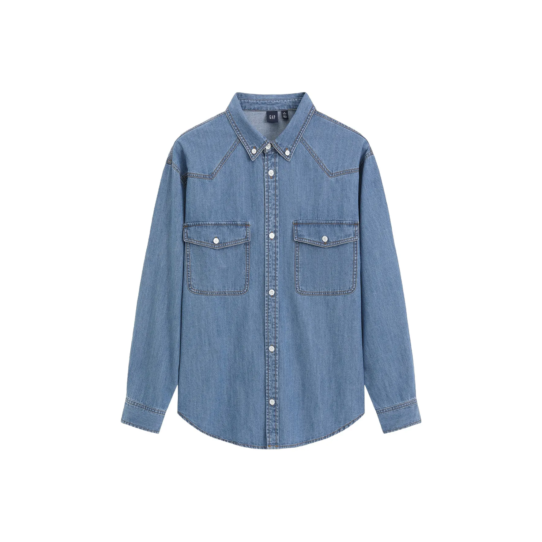 GAP совместная марка Средняя стирка Мужские рубашки
