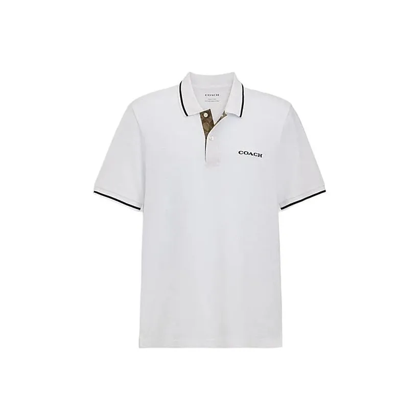 COACH SS24 Polo Shirt Men's White