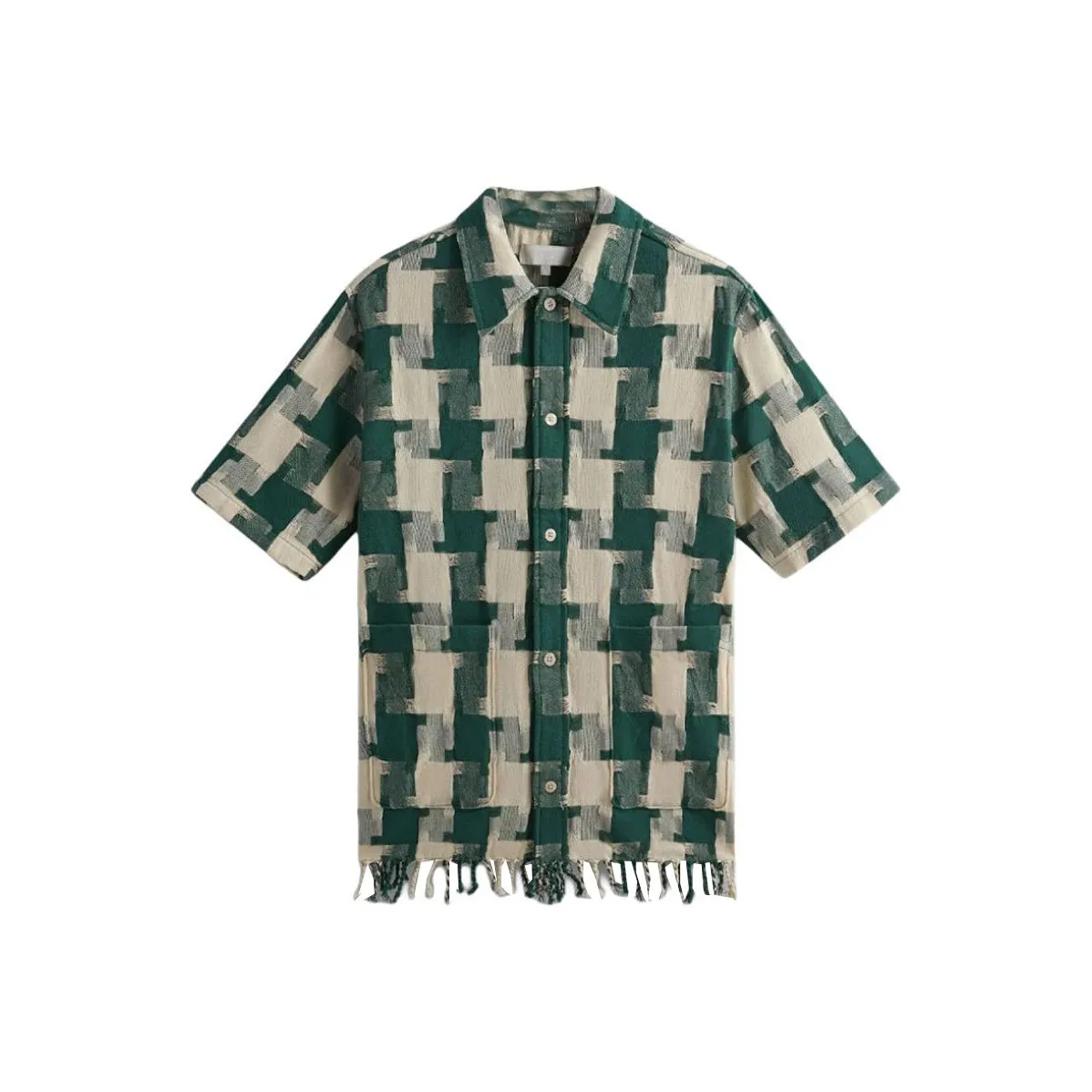 KITH Jumbo Houndstooth Boxy Collared Overshirt