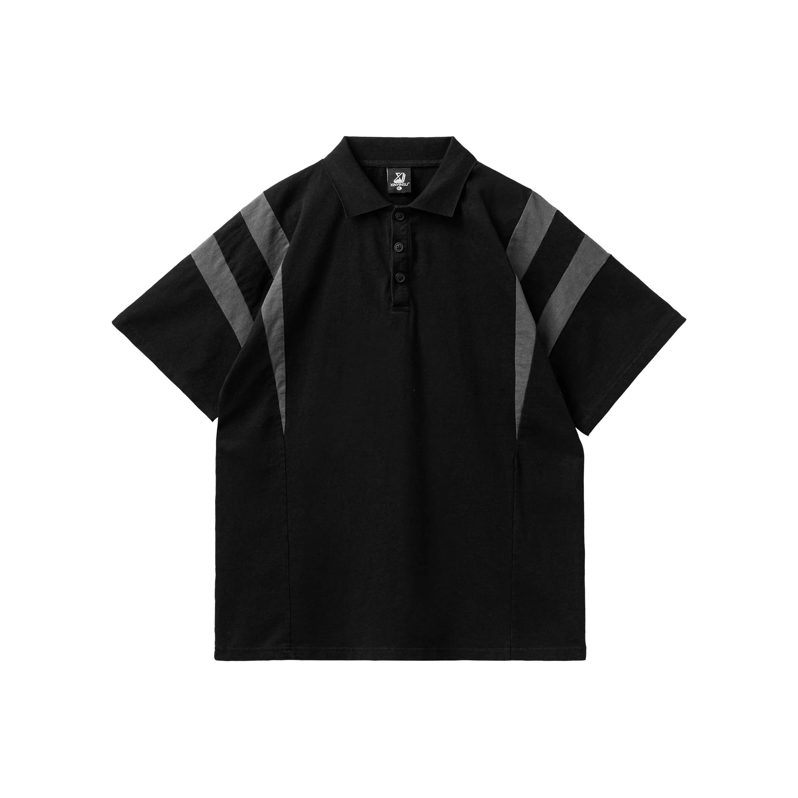 XINYINSU SS24 Summer Polo Shirt Unisex Couple's Black