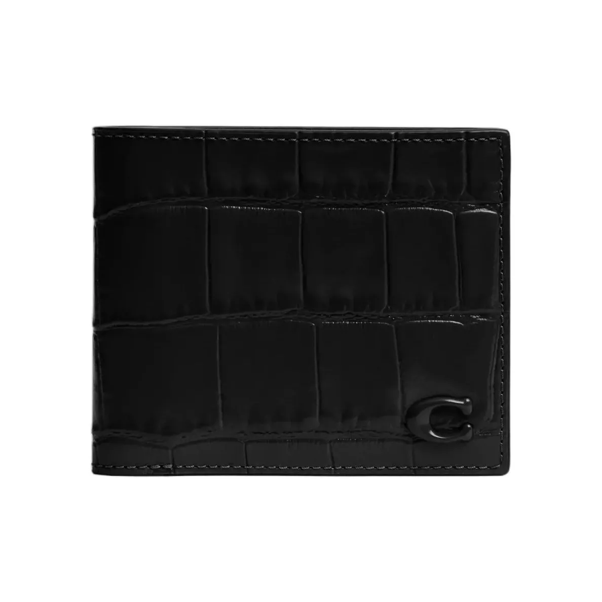 coach marrone Leather With Refined Calfskin Wallet Mini Men's Black