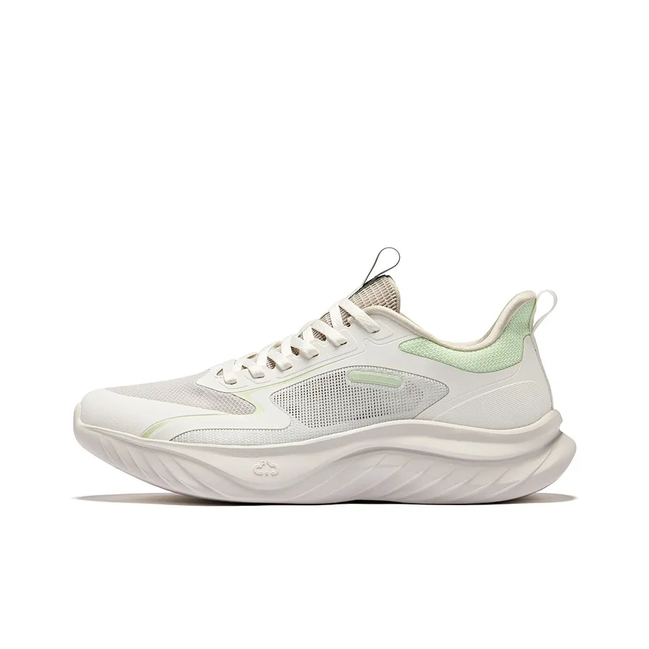 Erke Lingwind Running Shoes Men's Low Top Wild Gray Microcrystal White