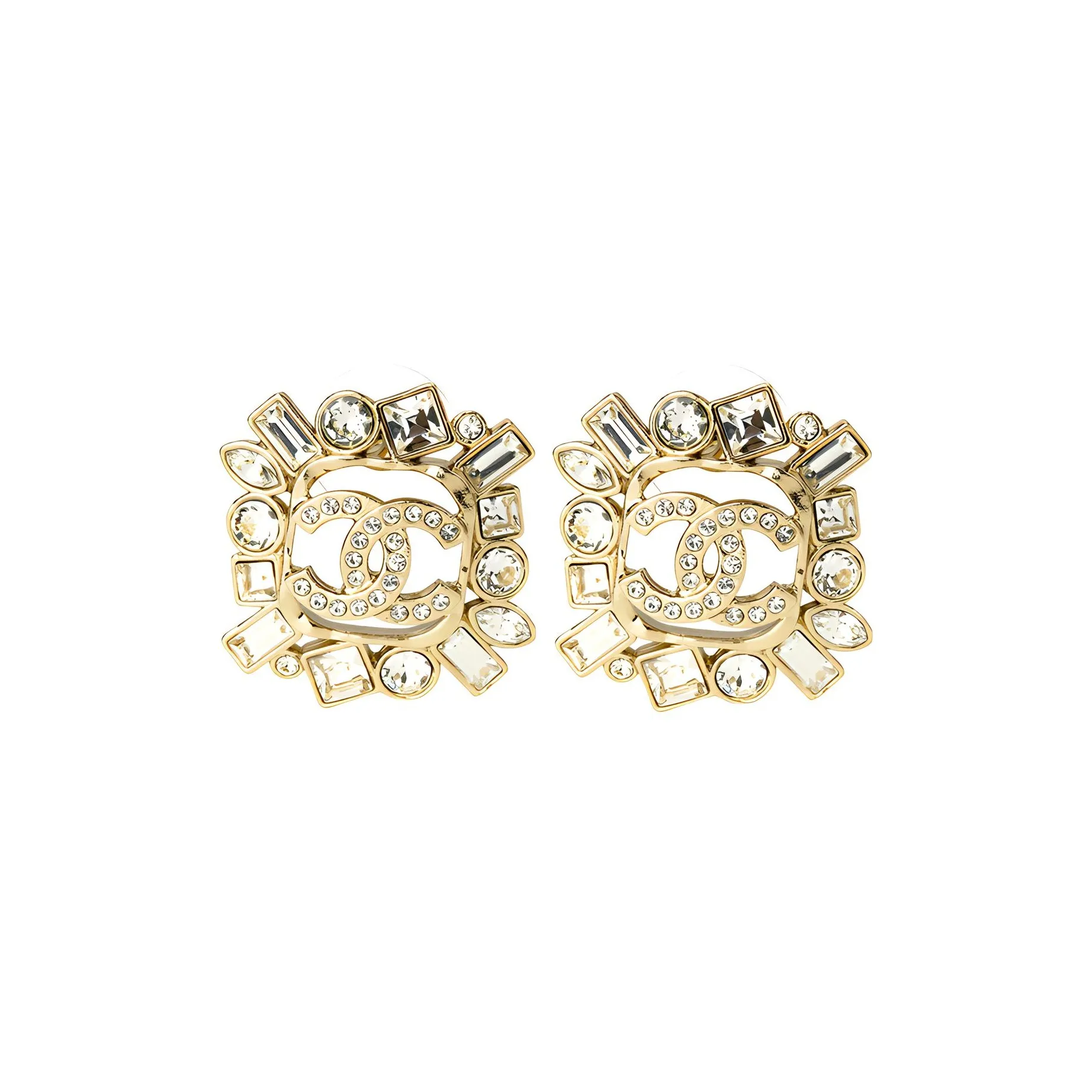 CHANEL Stud Earrings Women's Gold