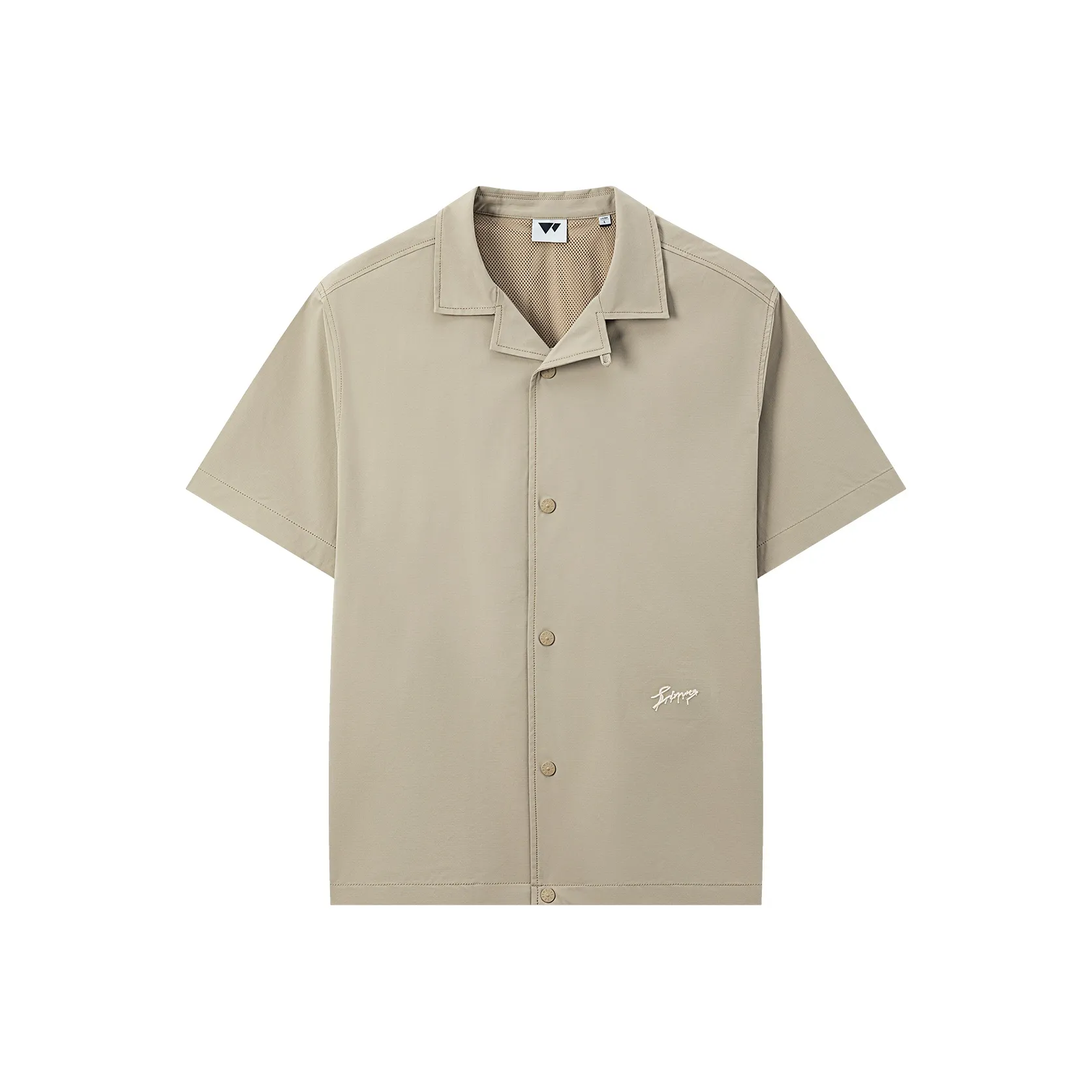 SEPTWOLVES Однотонная Повседневная Короткая Рубашка с Короткими Рукавами Мужская