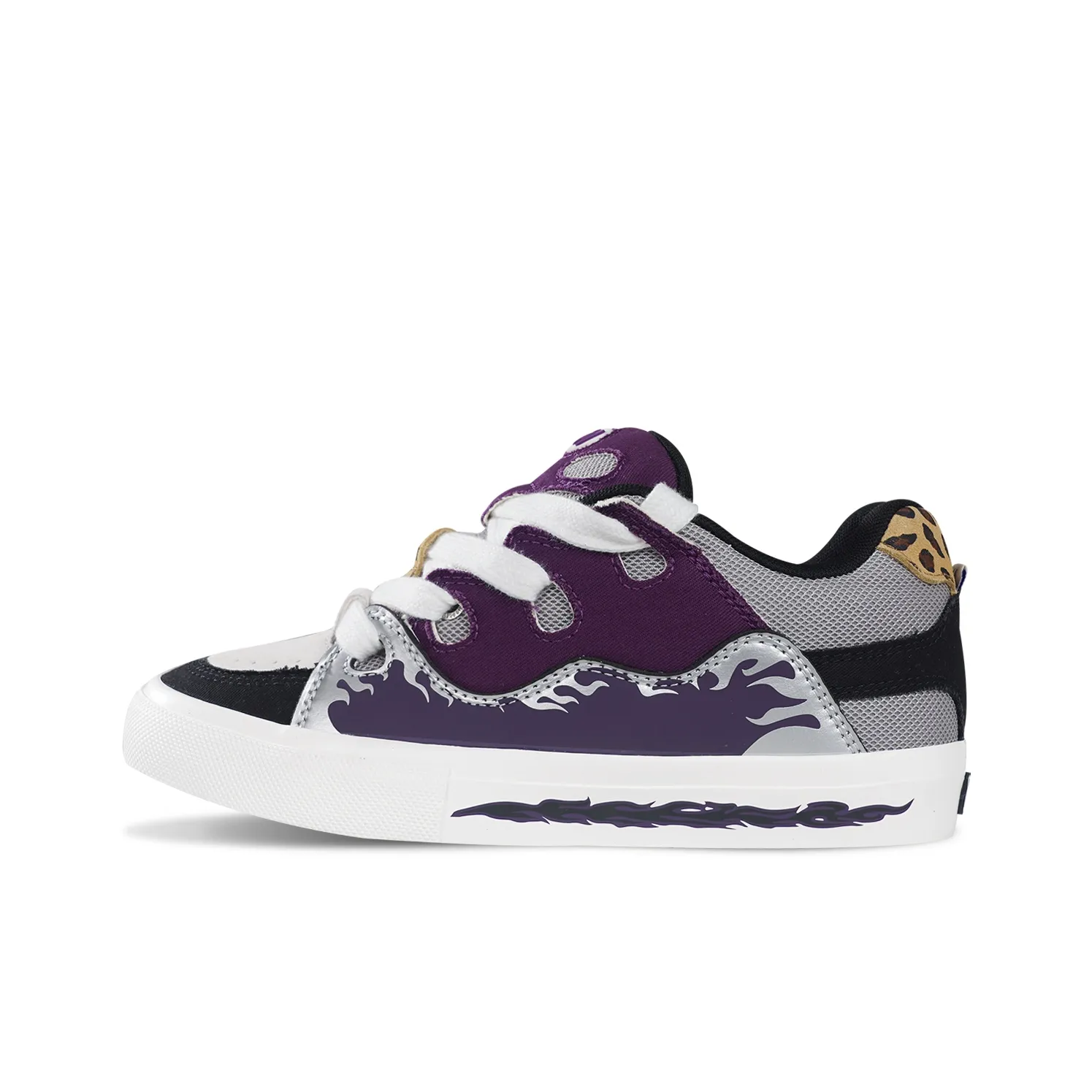 Ollieskate Износостойкие и Легкие Низкие Кроссовки для Скейтбординга Унисекс Фиолетово-Черные