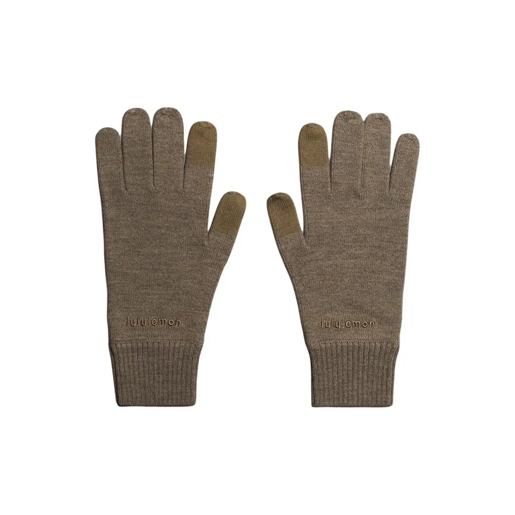 lululemon Вязаные перчатки из смеси шерсти Unisex Light Умбра Желтая