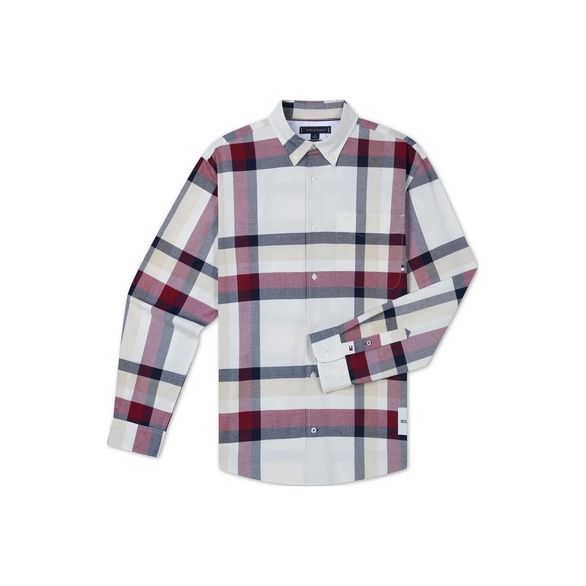Tommy Hilfiger Shirt Men's Red White Blue Plaid