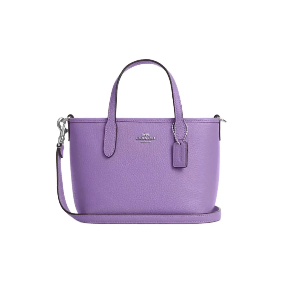 COACH City Pebbled Leather Tote Bag, Shopping Bag, Shoulder Bag, Crossbody Bag, Handbag Mini Women's Purple