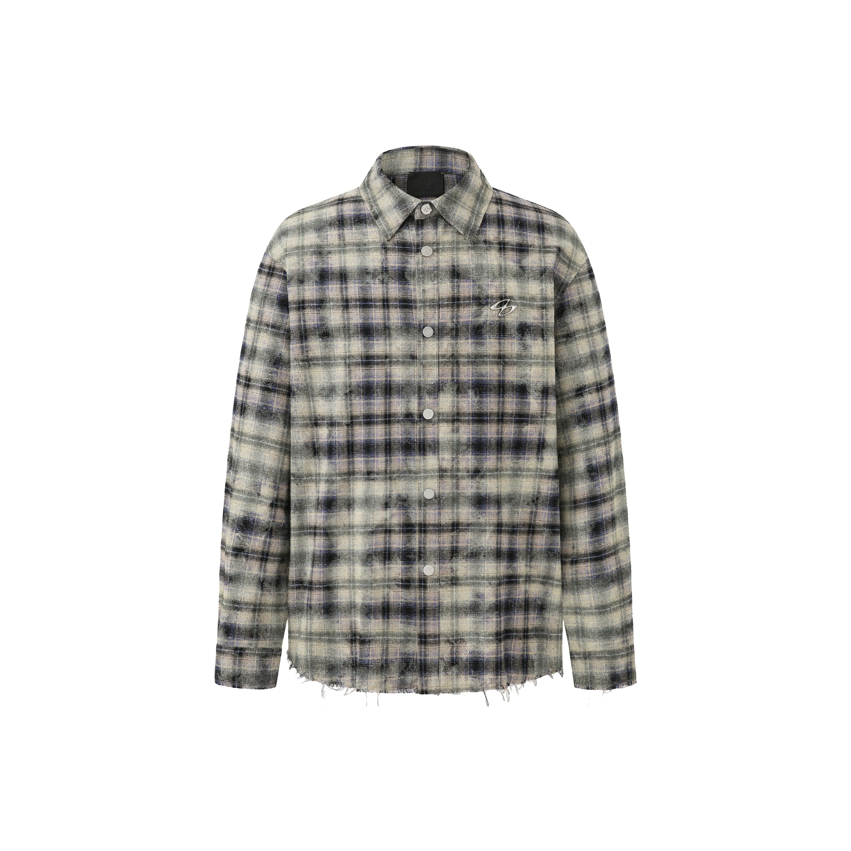 CHINISM Blackwater series Рубашка Унисекс Черная Клетка