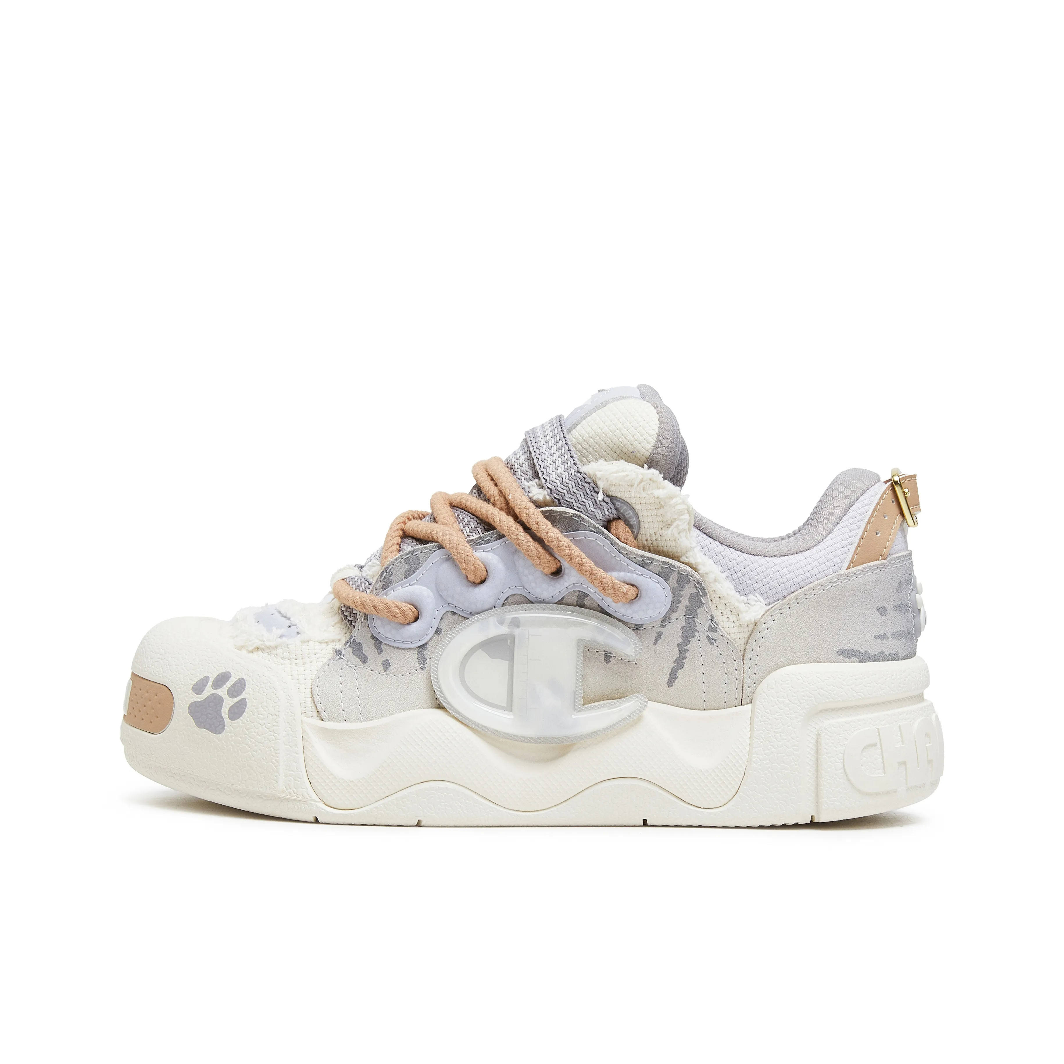 Champion AutoSkate Peekaboo Нижняя юбка Прочные Низкие Кроссовки для скейтбординга Женские Текстурированные Серый Молочно-белый