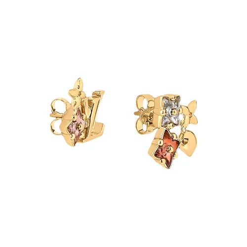 LOUIS VUITTON LOULOUGRAM Металлические Серьги Золотые Женские