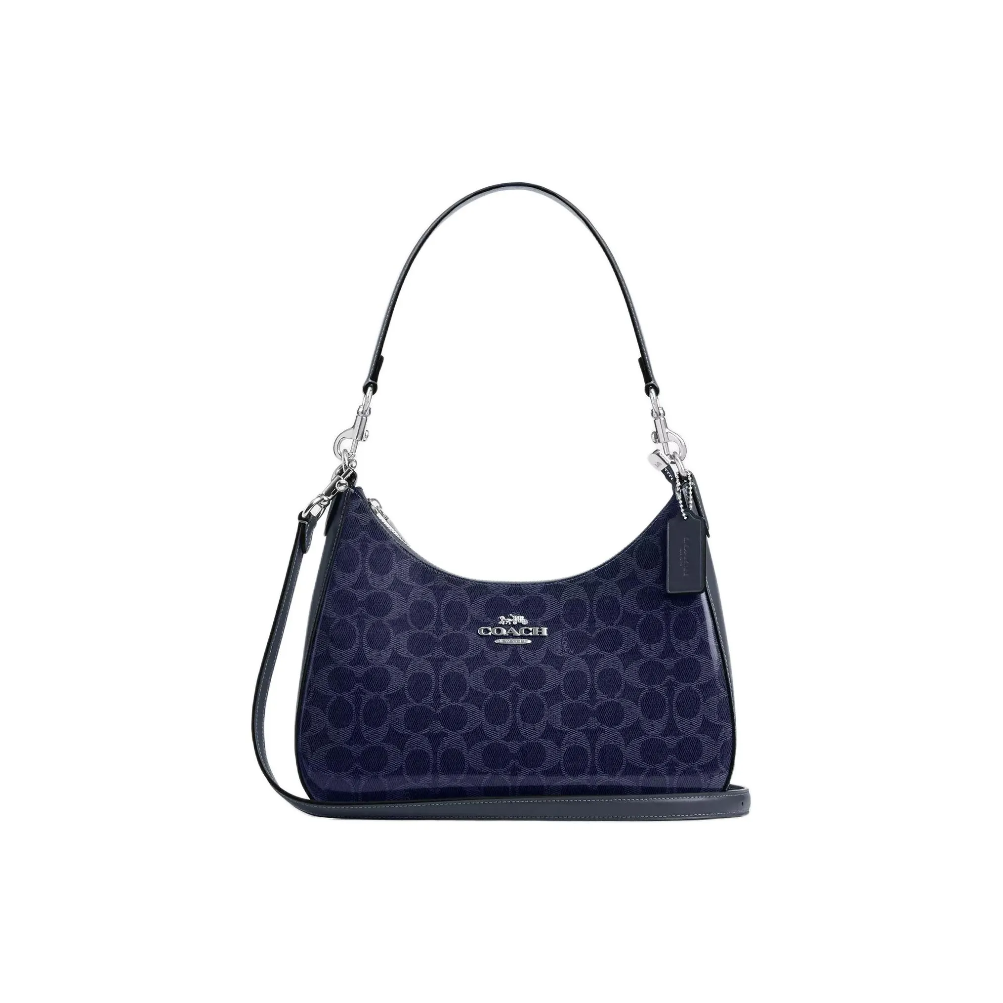 COACH Teri Canvas Hobo Bag, Handbag, Shoulder Bag Tubas Women's Dark Blue