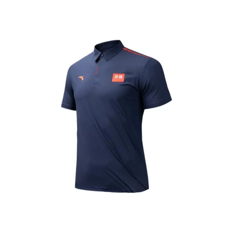 ANTA ZONGXUNXILIE Поло Мужское Полночный синий