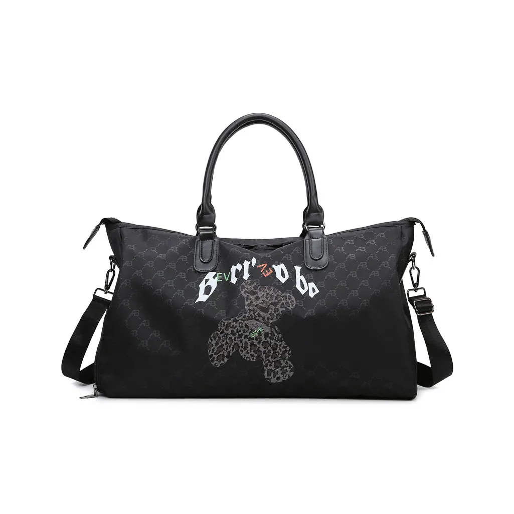 Land Gulls Oxford Wet/Dry Separation, Independent Shoe Compartment Gym Bag Large Size Unisex Bear/Rabbit/Letter
