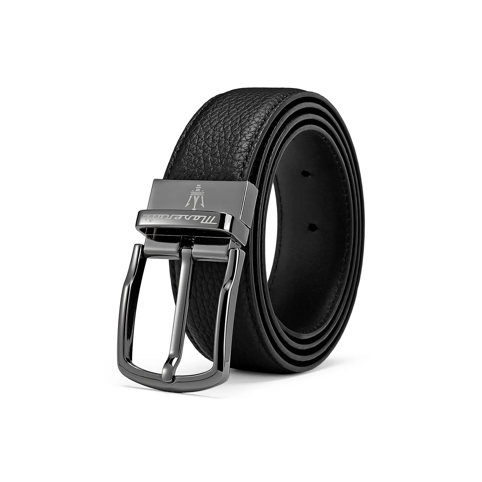 Maserati Ремни из коровьей кожи мужские черные ширина 3,4 см