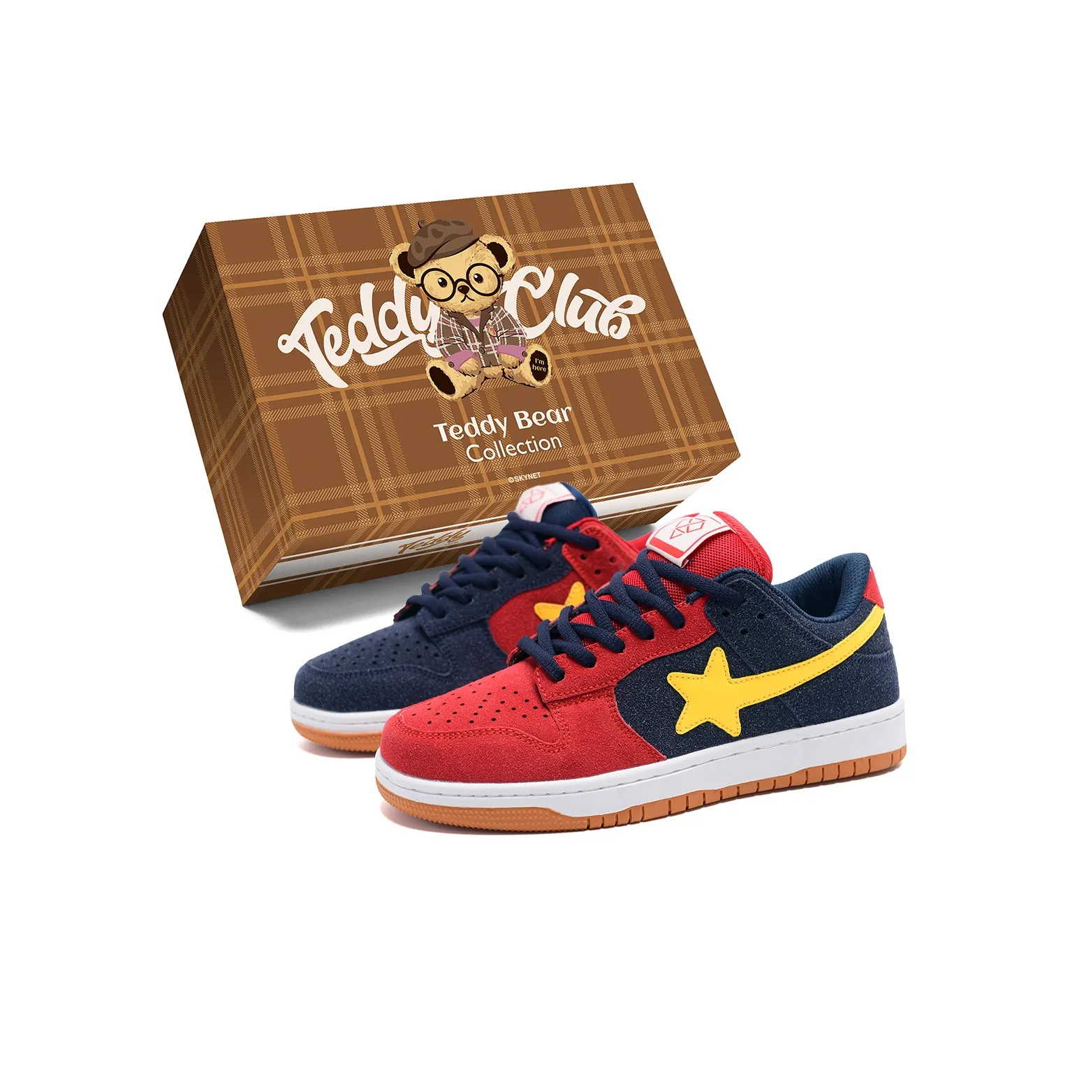 Teddy Bear Collection Покрытие против скольжения устойчивый к истиранию легкий низкий топ скейтбордические кроссовки унисекс