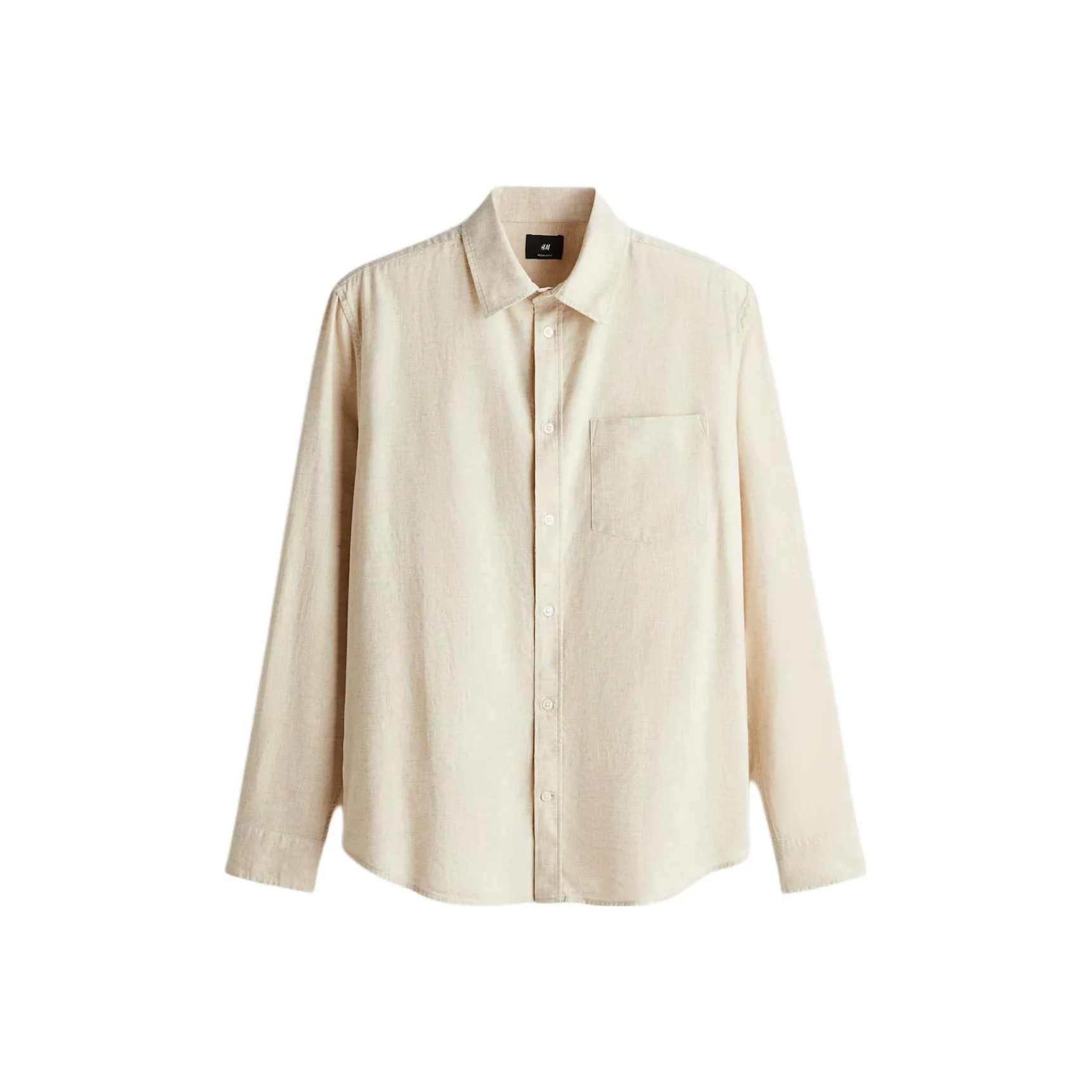 H M Light Beige Men's Shirts H M Светло-бежевые Мужские Рубашки