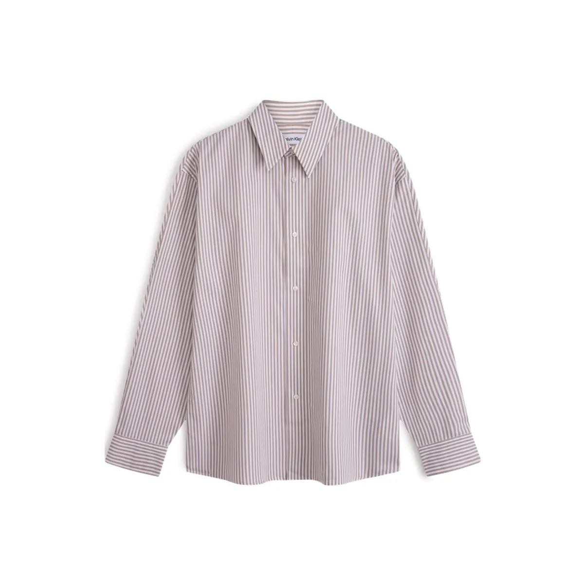 CALVIN KLEIN Simple Collection Рубашка Унисекс Коричневый Белый Полосы