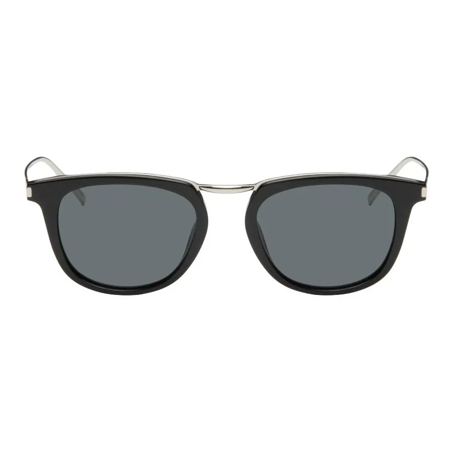 SAINT LAURENT Acetate Square Sunglasses Unisex Black