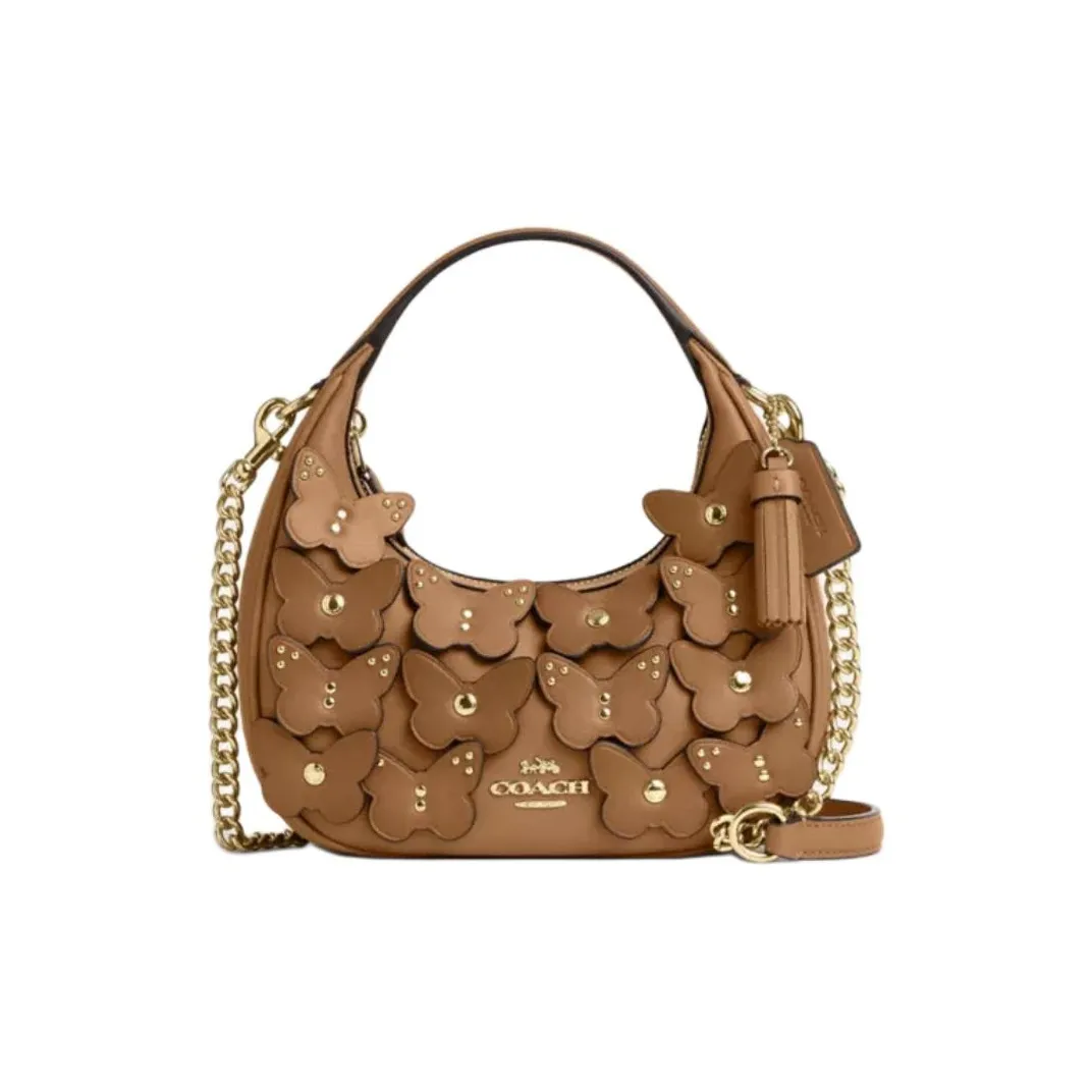 COACH CARMEN Кожа Сумка через плечо Сумка Мини Женские Honeys Коричневый