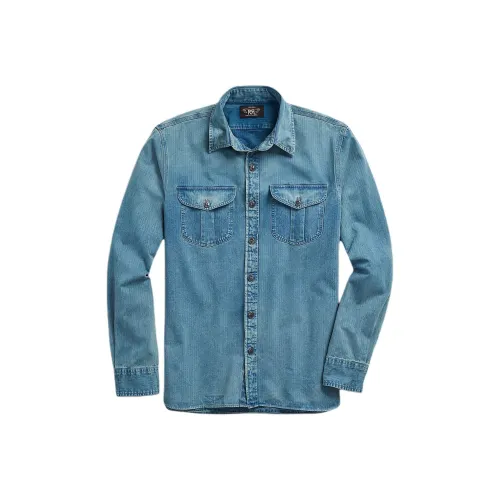 Double RL Blue Мужские Рубашки