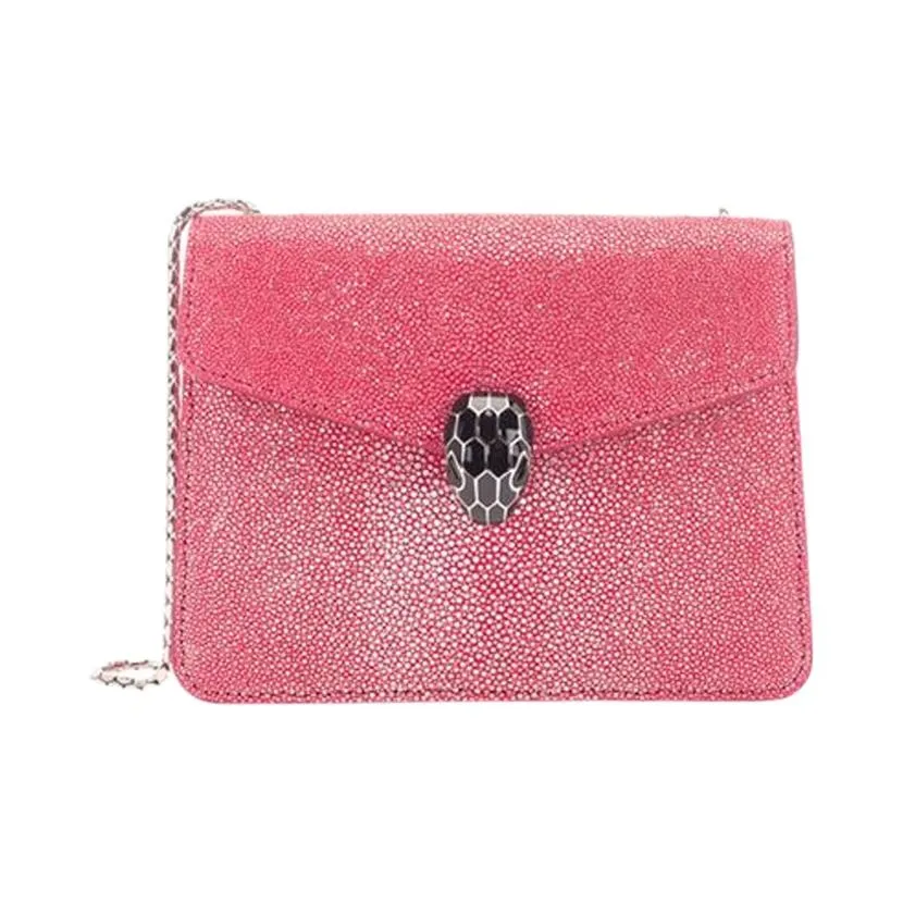 BVLGARI Leather Shoulder Bag Regular Women's Pink