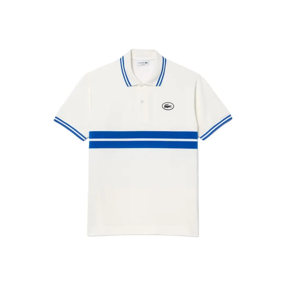 LACOSTE Striped Organic cotton Polo Shirt