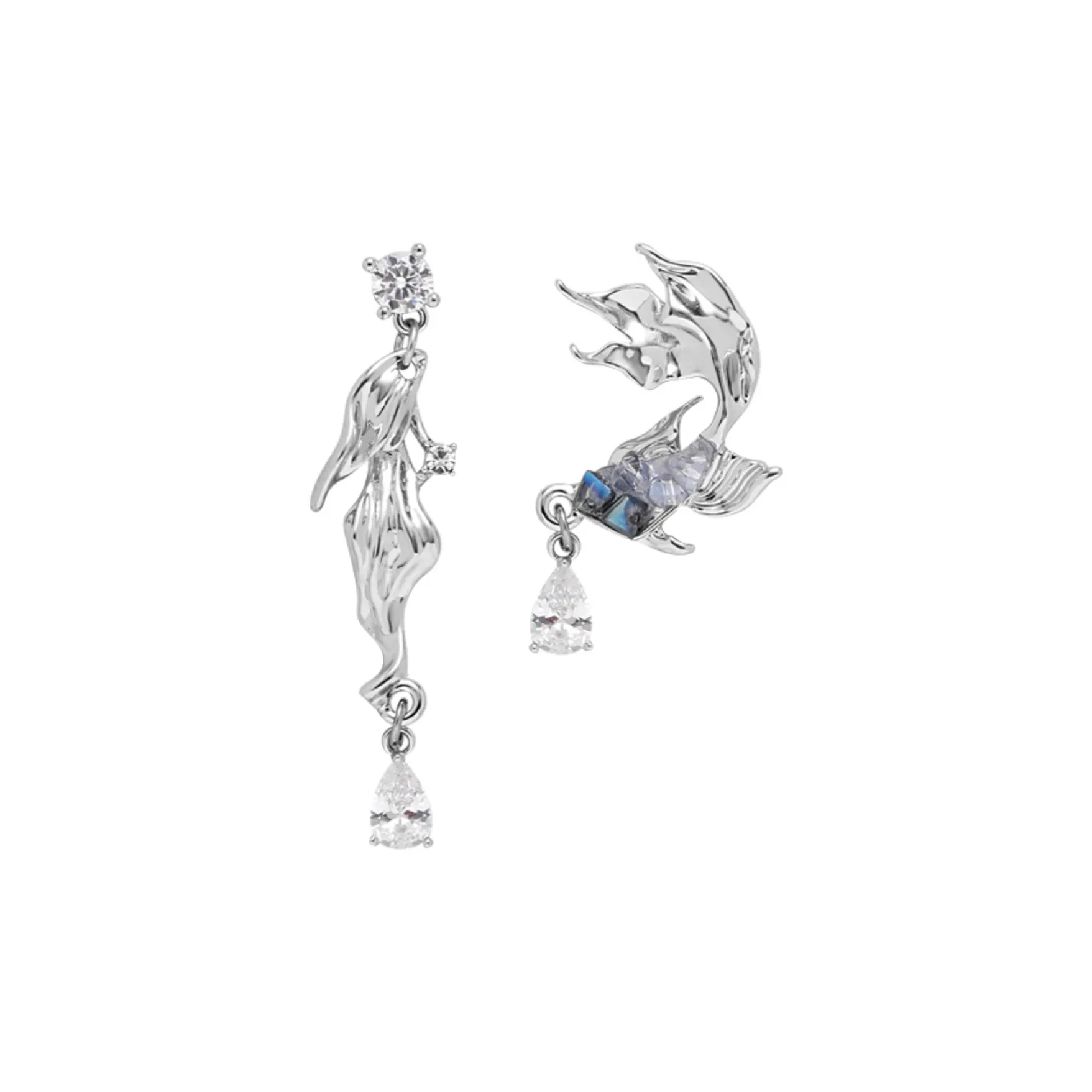 KING OF BLING Серьги из сплава с цирконием женские