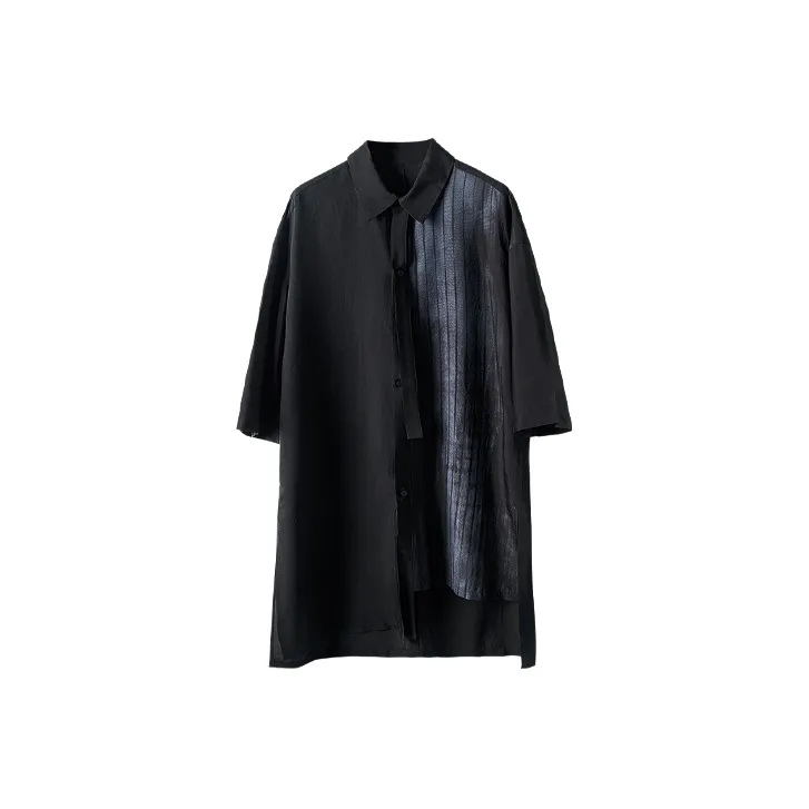 HUANXIANGZHE Рубашка Унисекс Черная